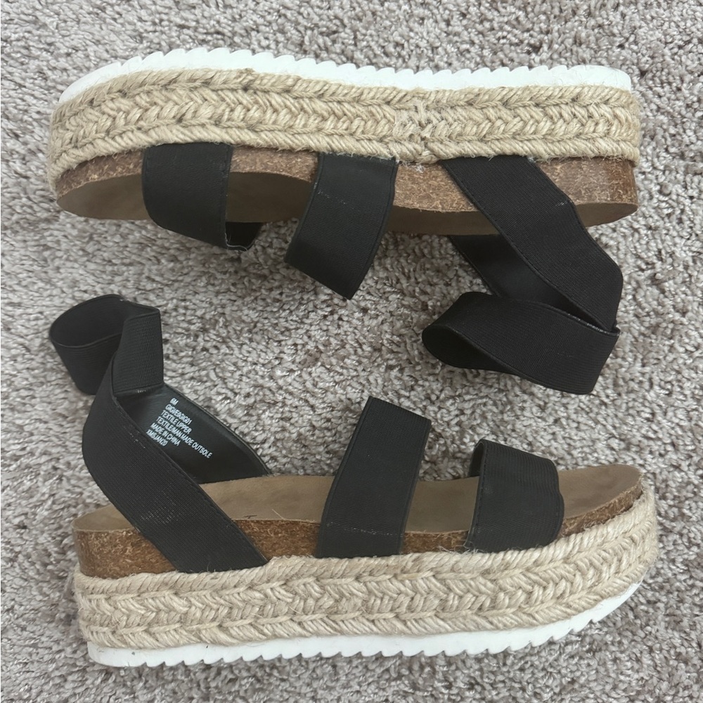 Espadrille Flatform Sandals Size 6